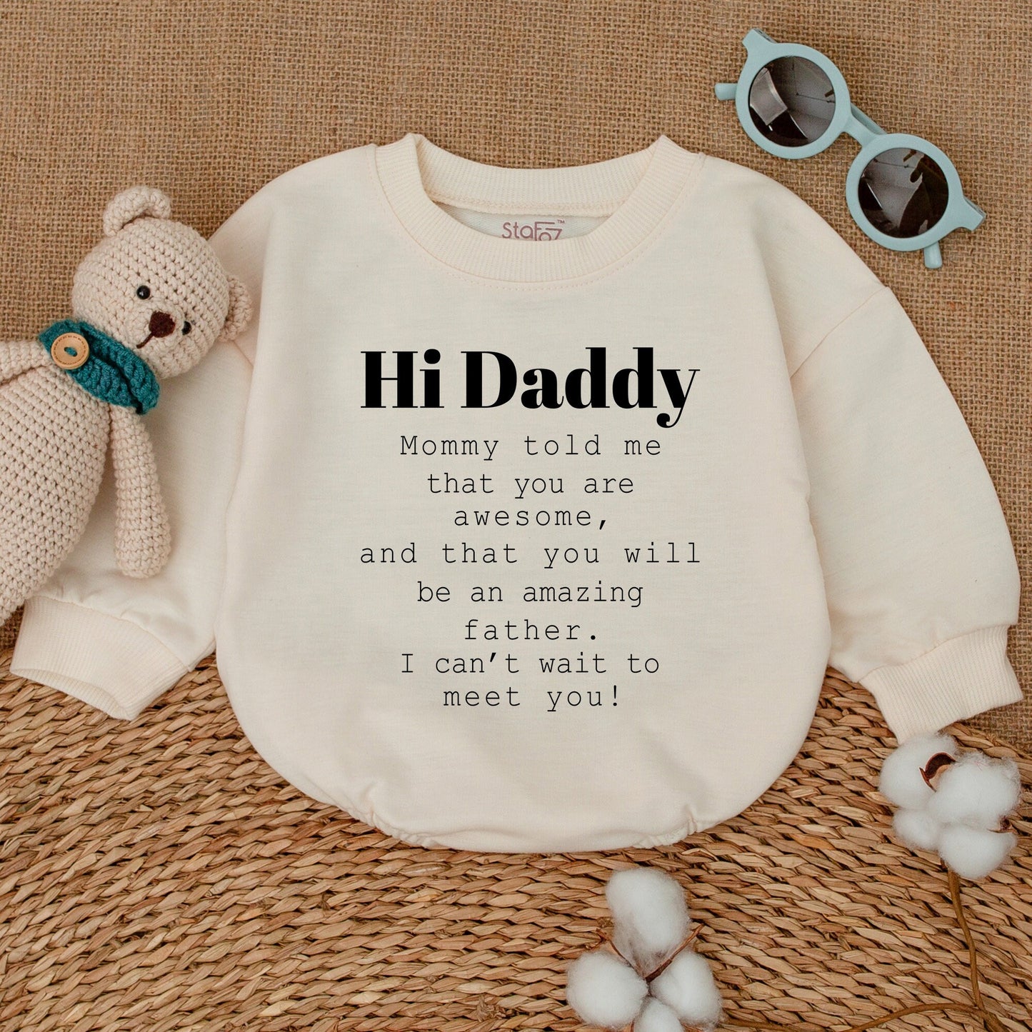 Hi Daddy Baby Bodysuit Awesome Father Announcement Gift Sweet Minimalist Newborn Coming Home Outfit Gender Neutral Baby Shower Present