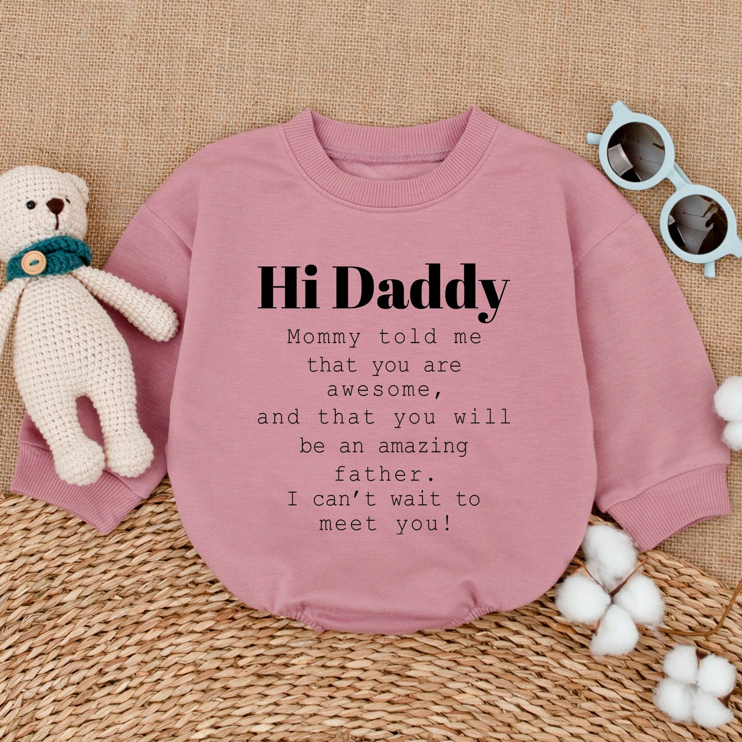 Hi Daddy Baby Bodysuit Awesome Father Announcement Gift Sweet Minimalist Newborn Coming Home Outfit Gender Neutral Baby Shower Present