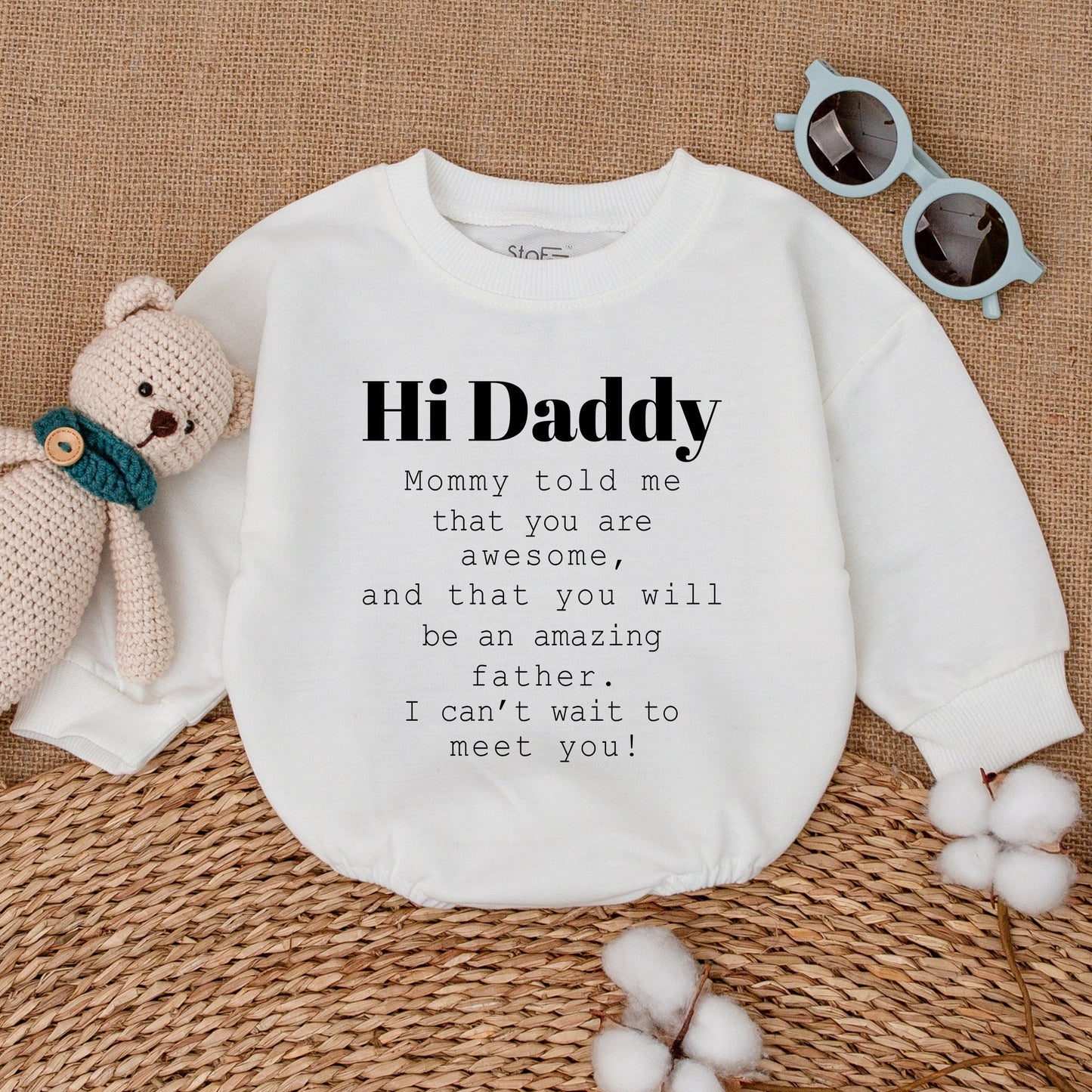 Hi Daddy Baby Bodysuit Awesome Father Announcement Gift Sweet Minimalist Newborn Coming Home Outfit Gender Neutral Baby Shower Present