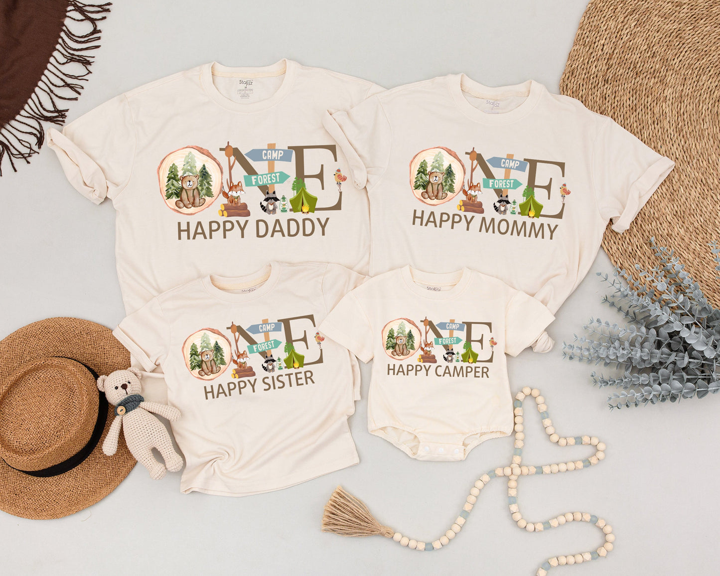Matching Family Camping Birthday Shirts, One Happy Camper 1st Birthday Outfit, Mommy and Me Tee, Outdoor Adventure Baby, Toddler Boy Girl