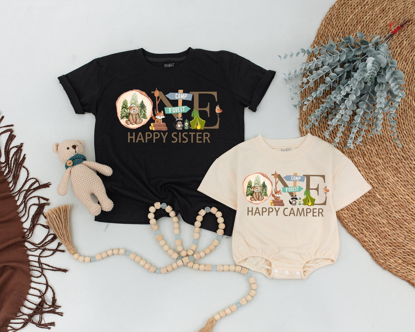 Matching Family Camping Birthday Shirts, One Happy Camper 1st Birthday Outfit, Mommy and Me Tee, Outdoor Adventure Baby, Toddler Boy Girl