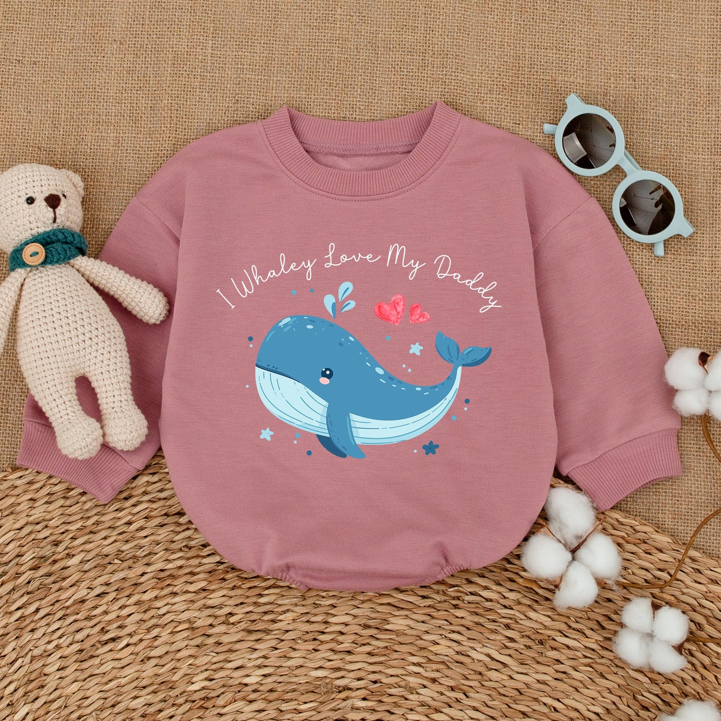 I Whaley Love My Daddy Cute Whale Baby Boy Romper Fathers Day Gift New Dad Bodysuit Adorable Blue Hearts Infant Bubble Coming Home Outfit