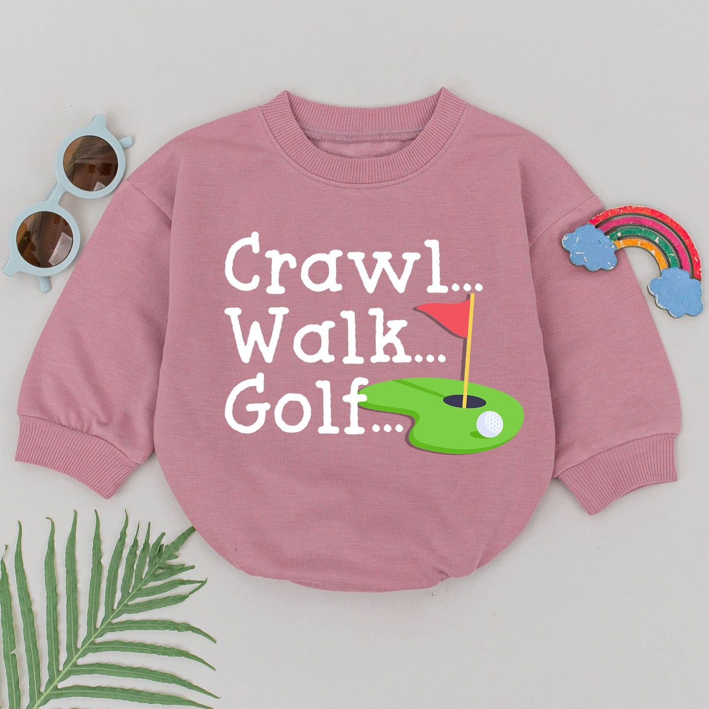 Crawl Walk Golf Baby Boy Romper Future Golfer Father's Day Gift Daddy and Me Golfing Buddy Bodysuit Newborn Outfit Soft Cotton Playful Design