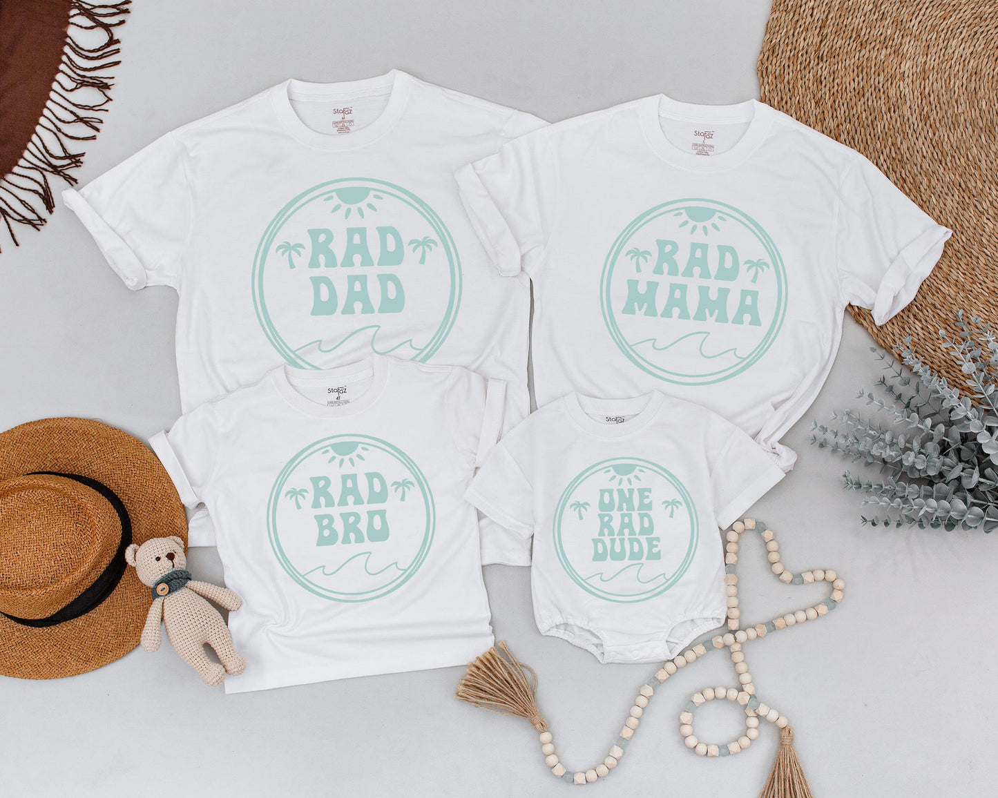 Matching Surf Family Birthday Shirts, The Big One, Rad Dude Shirts for Surfer Family Outfits, 1st Birthday, Summer Fun