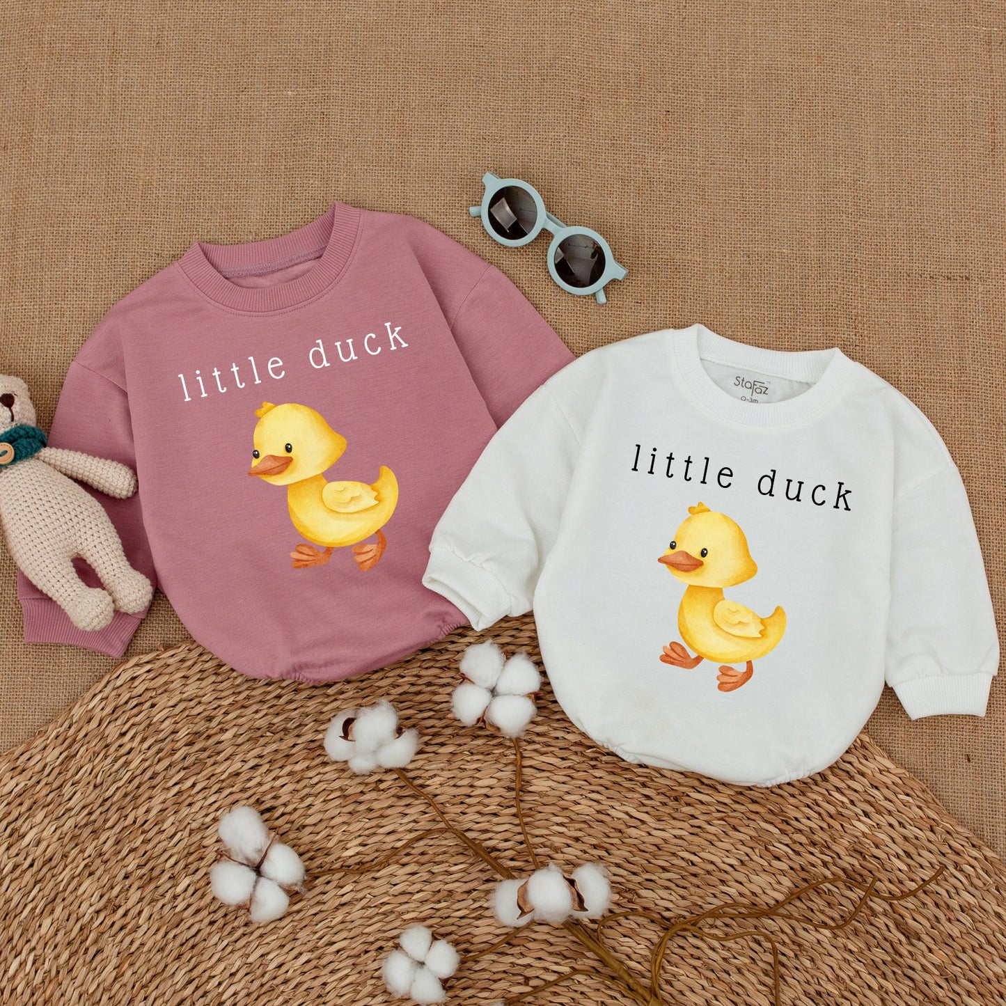 Cute Yellow Little Duck Baby Bubble Romper Newborn Bodysuit Adorable Duckling Outfit Soft Infant Shower Gift Playful Animal Clothing