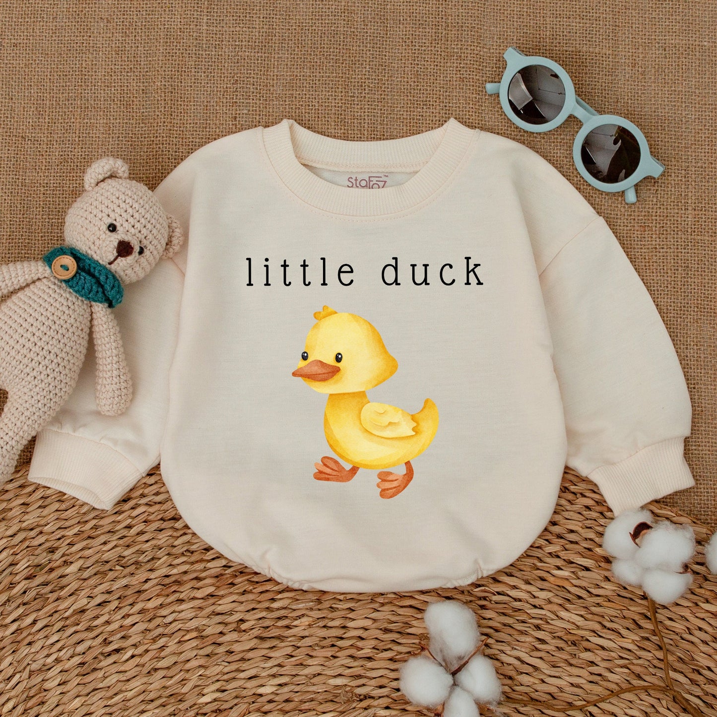 Cute Yellow Little Duck Baby Bubble Romper Newborn Bodysuit Adorable Duckling Outfit Soft Infant Shower Gift Playful Animal Clothing