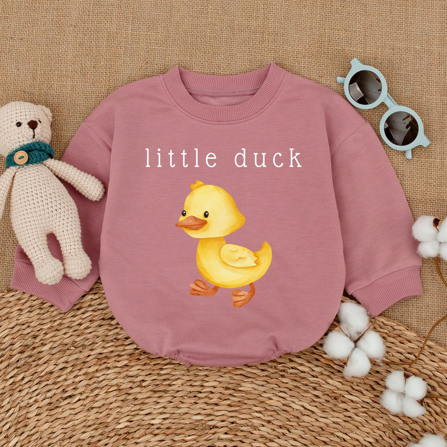 Cute Yellow Little Duck Baby Bubble Romper Newborn Bodysuit Adorable Duckling Outfit Soft Infant Shower Gift Playful Animal Clothing