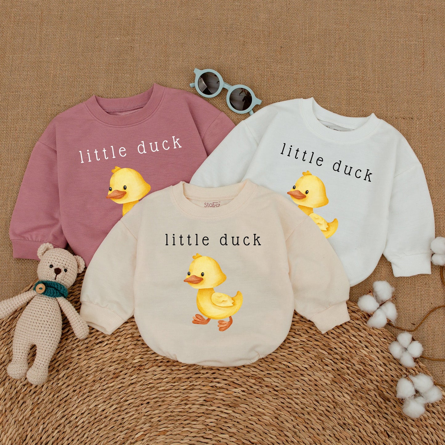 Cute Yellow Little Duck Baby Bubble Romper Newborn Bodysuit Adorable Duckling Outfit Soft Infant Shower Gift Playful Animal Clothing