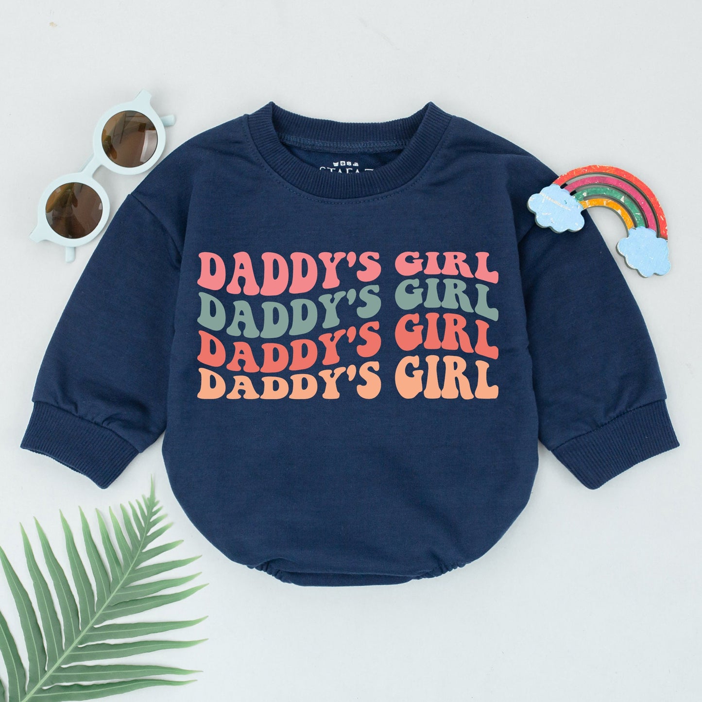 Daddy's Girl Baby Romper, Wavy Design, Father's Day Gift for Daughter, Newborn Girl Outfit, Baby Shower Gift, Coming Home Clothes