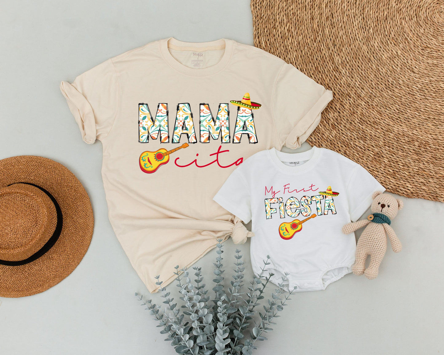 My First Fiesta Birthday Outfit Mama Cita Vibrant Mexican Party Theme Matching Family Shirt Mom and Me Taco Bout One Celebration Soft Cotton Tee