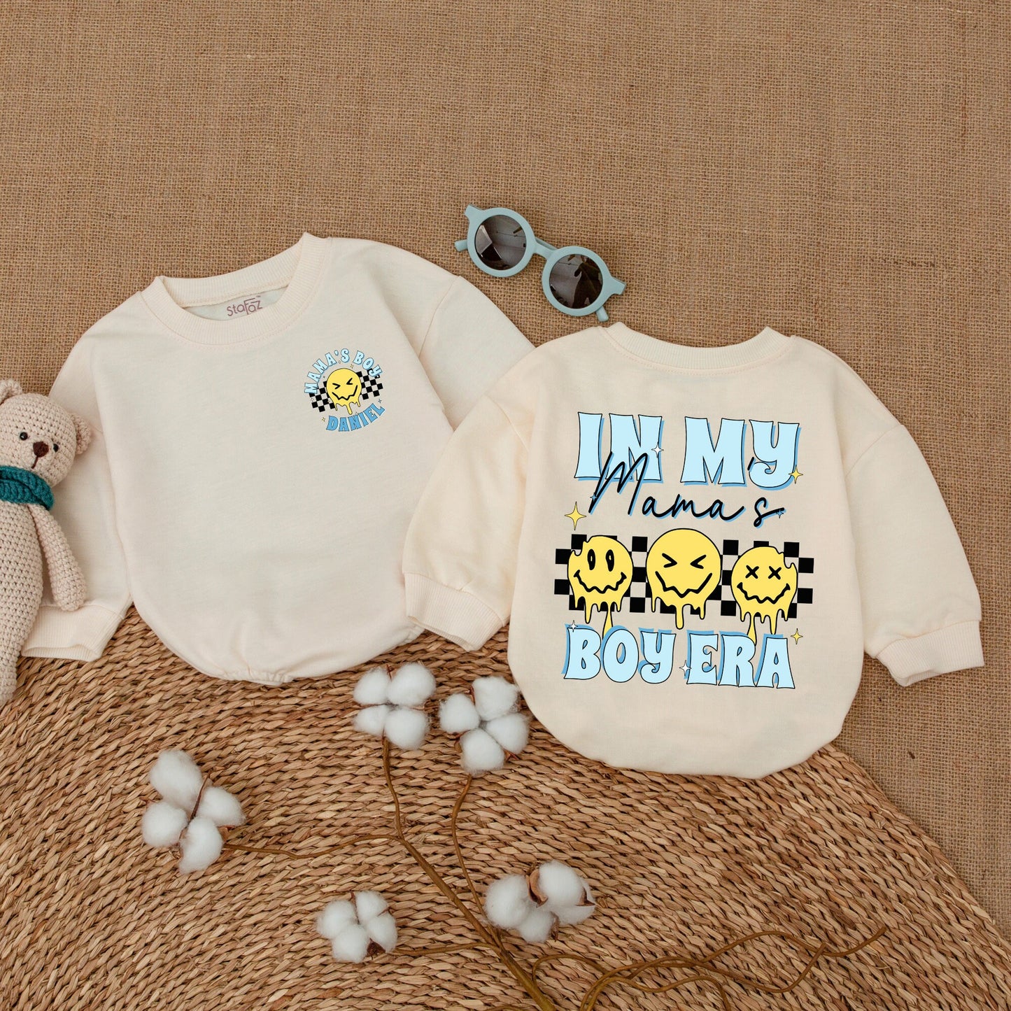 Personalized Newborn Baby Boy Bubble Romper Mama's Bestie Design Soft Comfortable Bodysuit Adorable Baby Shower Gift Little One Outfit