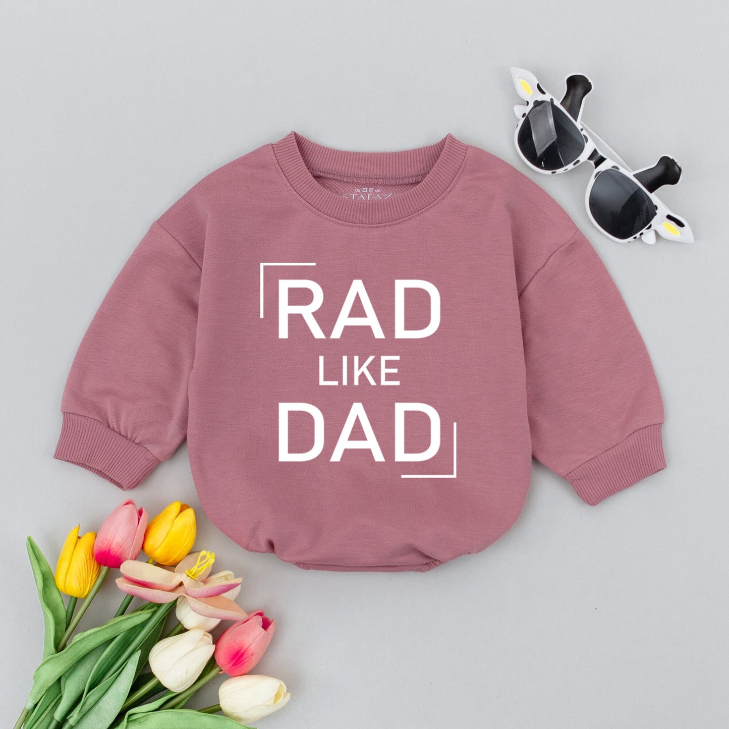 Rad Like Dad Baby Romper Gender Neutral Bodysuit First Father's Day New Dad Gift Soft Comfortable Newborn Infant Outfit Baby Shower Present