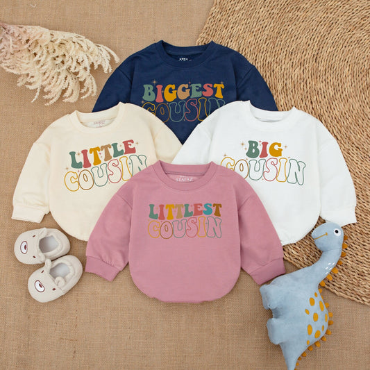 Little Cousin Baby Romper Cute Matching Cousin Outfit Adorable Newborn Bodysuit Lil Cousin Gift for Baby Shower Family Matching Clothes