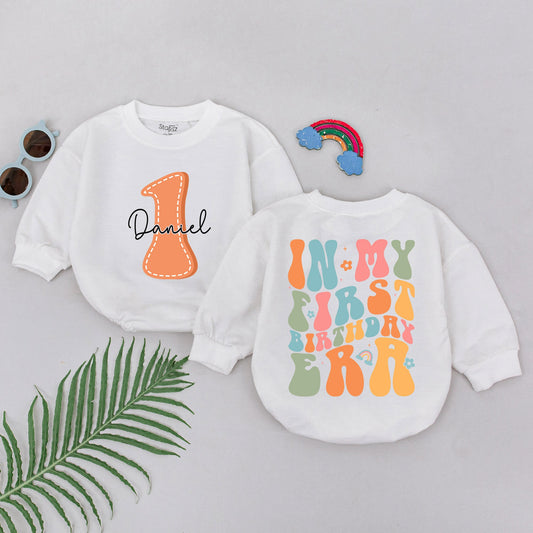 First Birthday Era Bubble Romper One Year Old Baby Outfit for Their Special Celebration Soft Comfortable Cotton Bodysuit Shower Gift