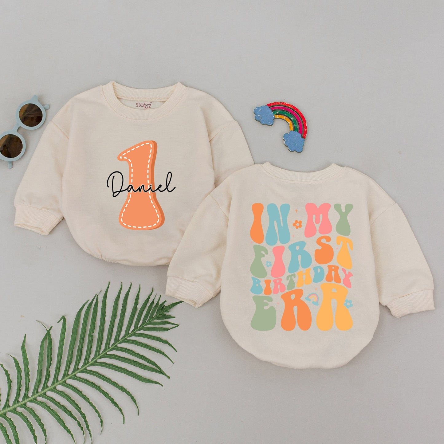 First Birthday Era Bubble Romper One Year Old Baby Outfit for Their Special Celebration Soft Comfortable Cotton Bodysuit Shower Gift