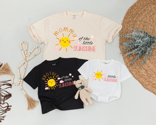First Trip Around The Sun Birthday Matching Family Shirts for Baby Toddler Kids Sunshine Party Outfit Happy Sun Cloud Star Cotton Tee