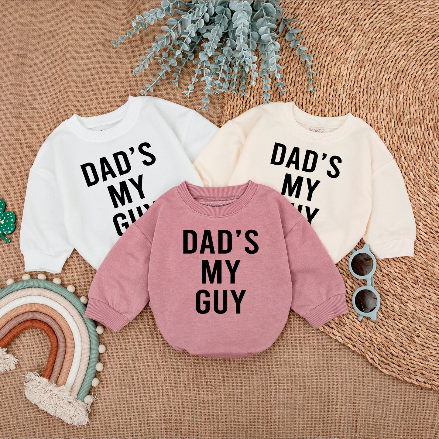 Dad's My Guy Baby Bodysuit Gender Reveal Announcement Outfit Newborn Infant Shower Gift Romper Father's Day Modern Black Text Design Comfortable Soft