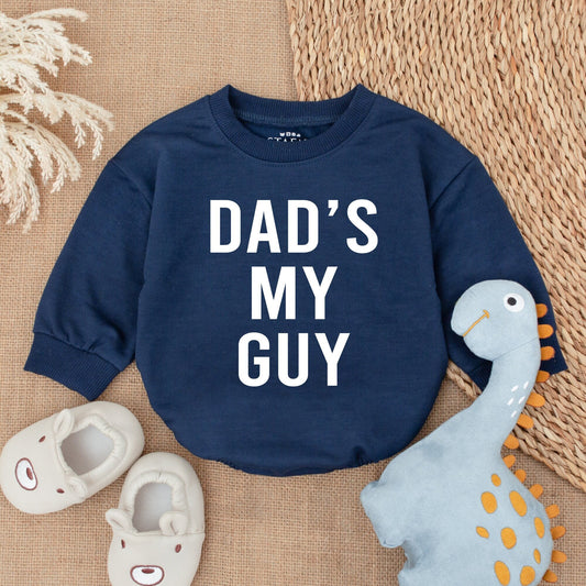 Dad's My Guy Baby Bodysuit Gender Reveal Announcement Outfit Newborn Infant Shower Gift Romper Father's Day Modern Black Text Design Comfortable Soft