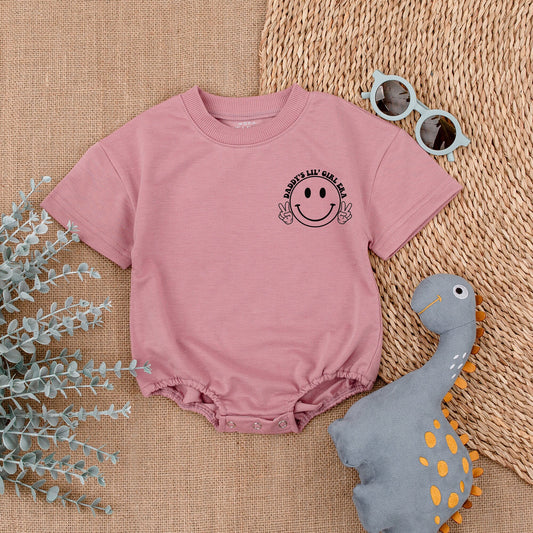 In My Daddy's Lil' Girl Era Romper Bodysuit Set Hot Pink Purple Retro Baby Girl Outfit Gift Playful Era Shirt