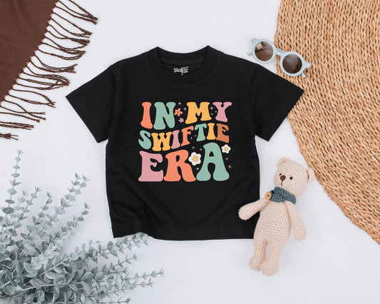 In My Swifti Era Toddler Tee, Little Swiftie Vibes Vintage Shirt, Trendy Mini Swift T-Shirt for Birthday Girl, Cool Retro Youth Top, Groovy Style 136 chars