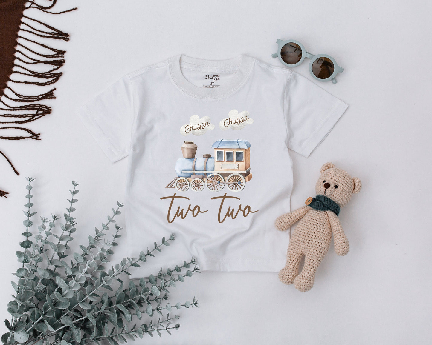 Train Birthday Shirt: Chugga Chugga Two Two 2nd Birthday Tee