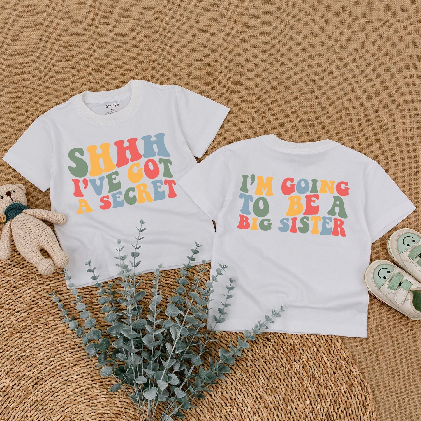 I've Got A Secret Big Sister Romper Baby Girl Announcement Outfit Newborn Bodysuit Sweatshirt T-Shirt Clothing Toddler New Baby Gift Comfortable