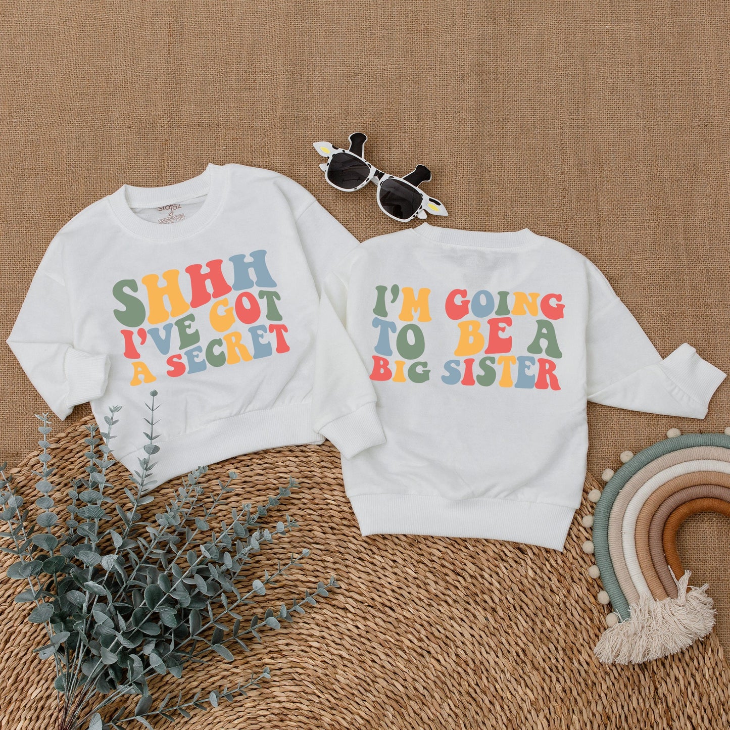 I've Got A Secret Big Sister Romper Baby Girl Announcement Outfit Newborn Bodysuit Sweatshirt T-Shirt Clothing Toddler New Baby Gift Comfortable