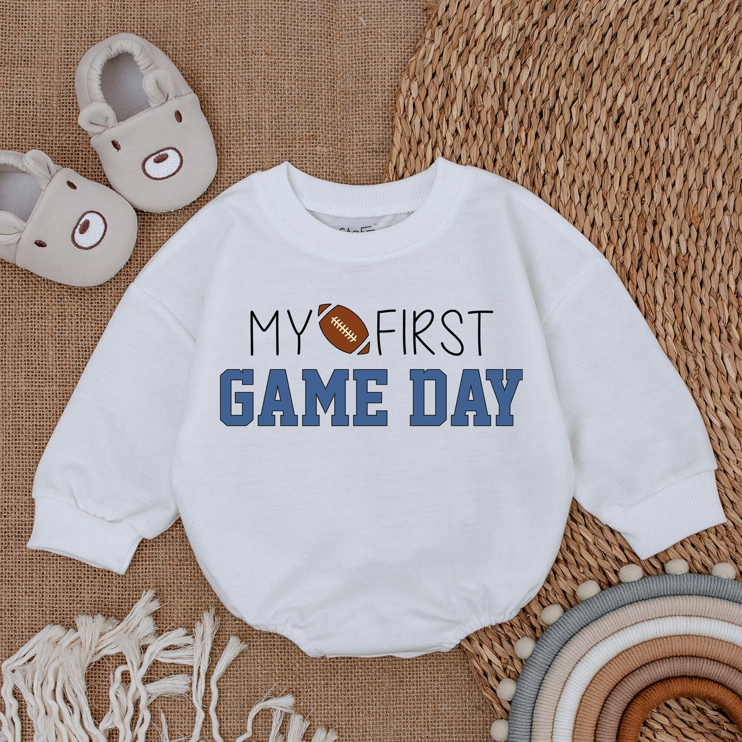 My First Game Day Romper Football Baby Shower Newborn Bodysuit First Father's Day Baby Outfit Gift For Baby Girl Other Day Celebration