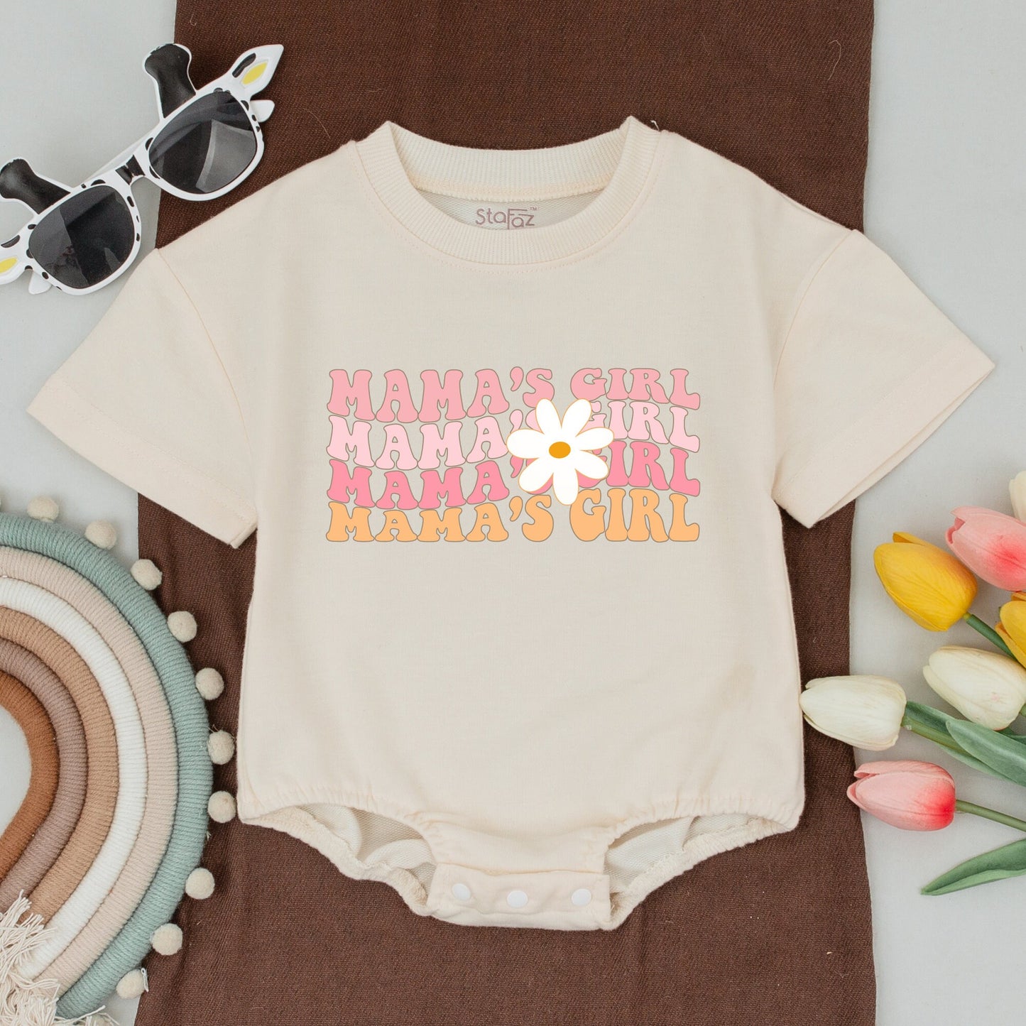 Matching Daisy Mama and Mini Shirts, Girl's Floral Retro Outfit, Mommy and Me Baby Bodysuit, Gift for Mama, Daughter Birthday, Baby Girl Clothes