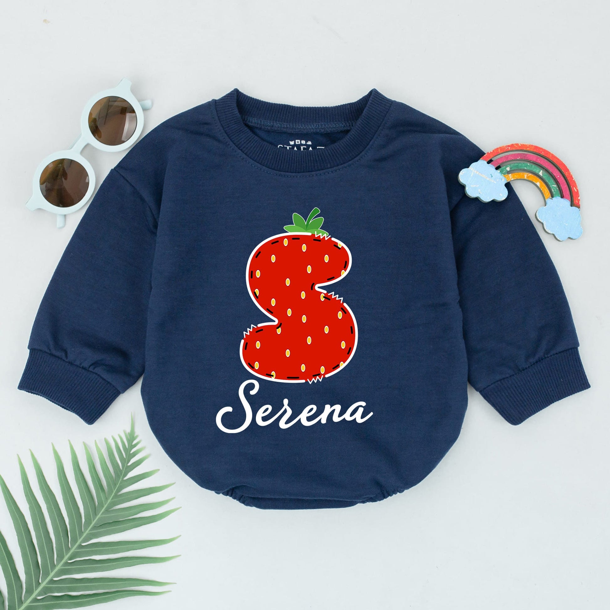 Personalized Strawberry Letter Baby Girl Romper | Custom Name Initial Fruit Bodysuit | Summer Bubble Outfit | Baby Shower Gift