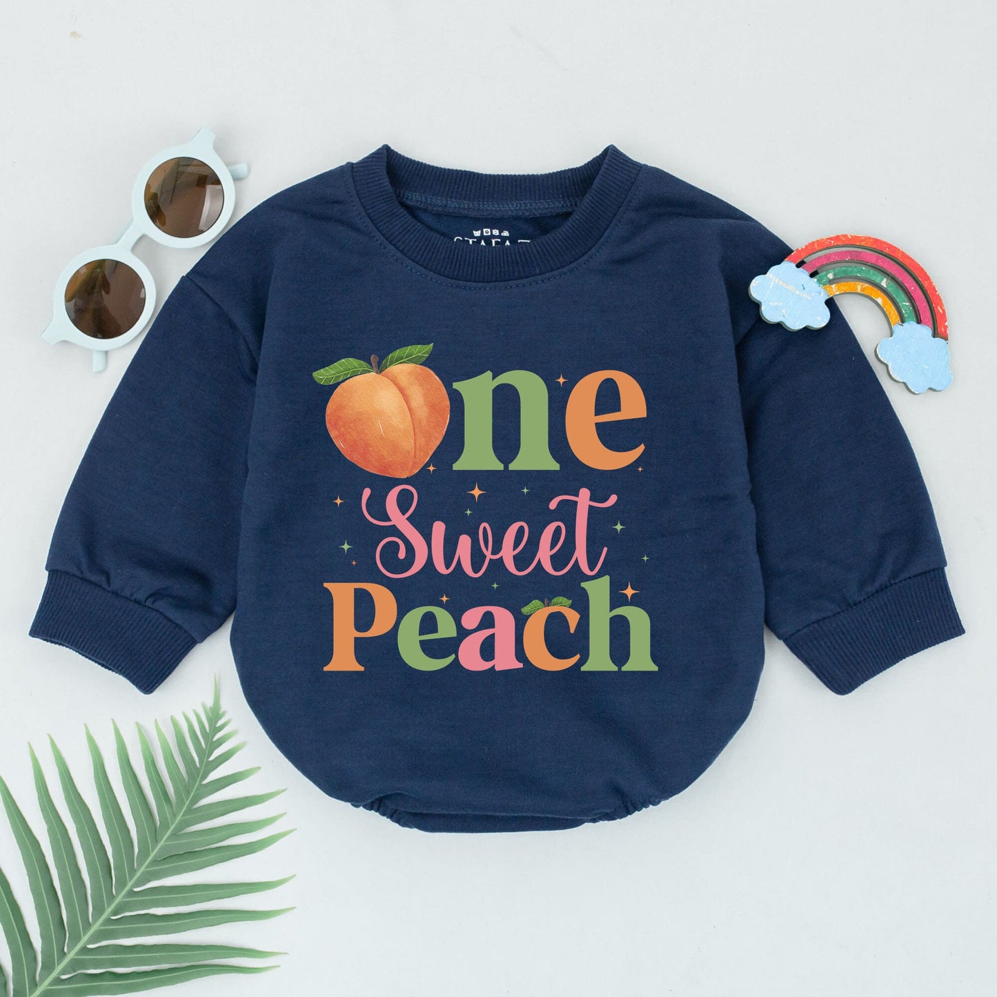 Sweet Peach First Birthday Romper Girl Outfit, Bubble Bodysuit Baby Shower Gift, Peach Sweet One Party Clothes, Custom Birthday Gift (138 chars)