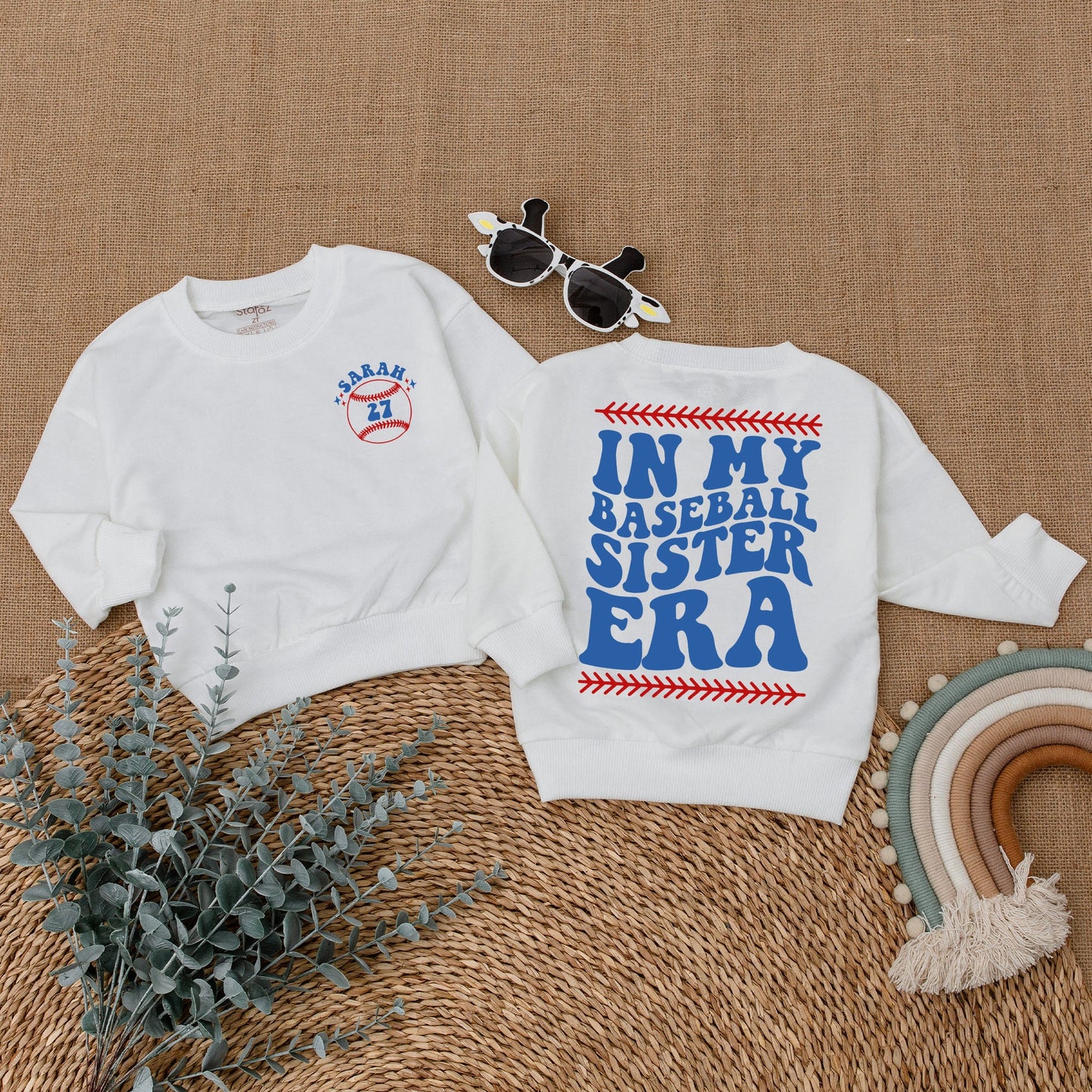 Personalized Baseball Sister Era Baby Romper - Girl Baseball Outfit