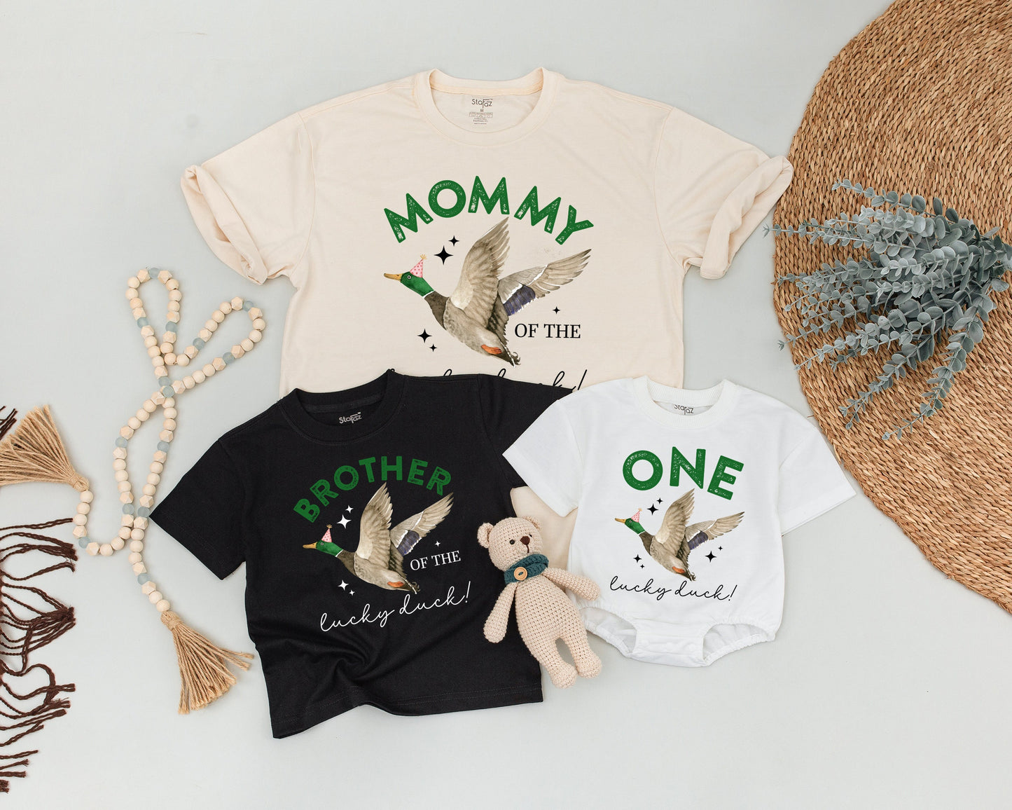 ONE Lucky Duck 1st Birthday Shirt & Matching Family Outfits