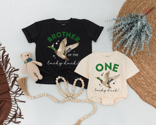 ONE Lucky Duck 1st Birthday Shirt & Matching Family Outfits
