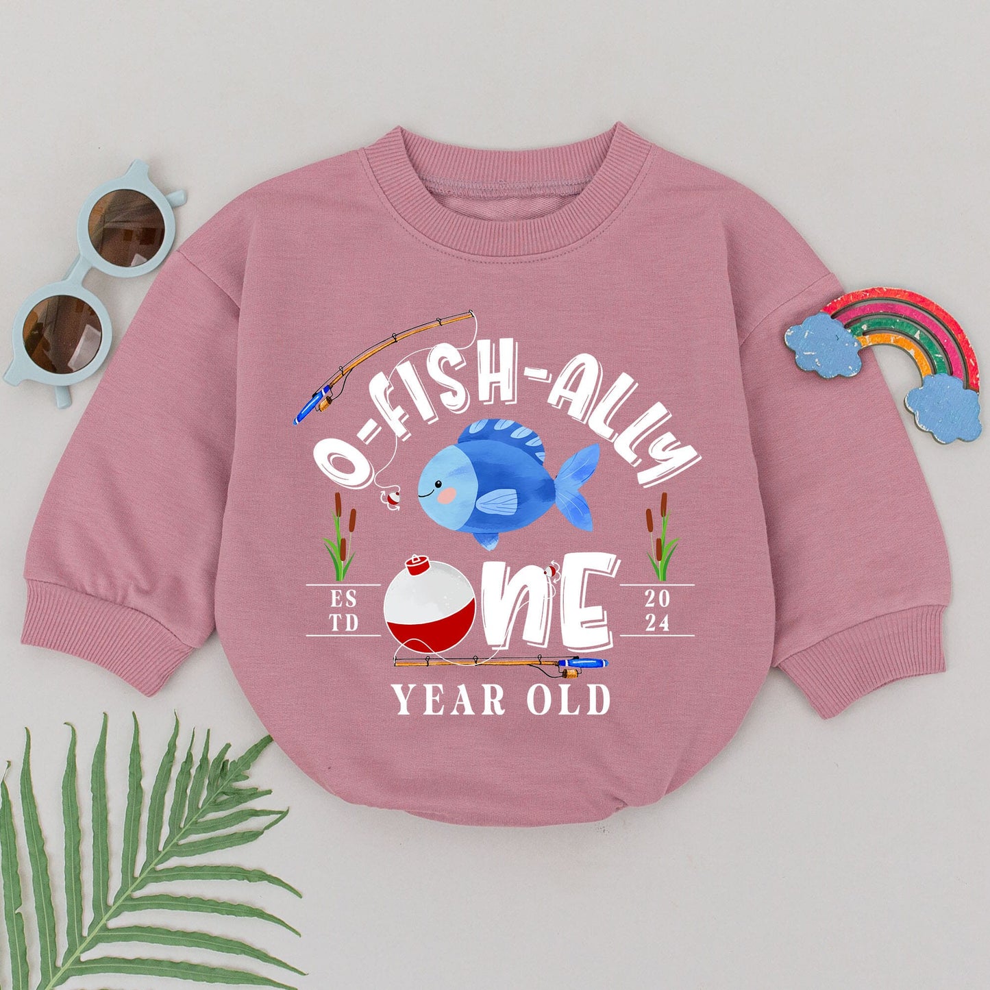 O-Fish-Ally One 1st Birthday Baby Romper, Cute Fishing Theme Outfit Boy or Girl, Smash Cake First Birthday Bodysuit, 1 Year Old Gift 2024