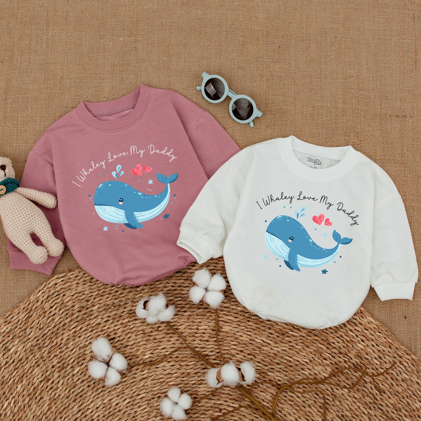 I Whaley Love My Daddy Cute Whale Baby Boy Romper Fathers Day Gift New Dad Bodysuit Adorable Blue Hearts Infant Bubble Coming Home Outfit