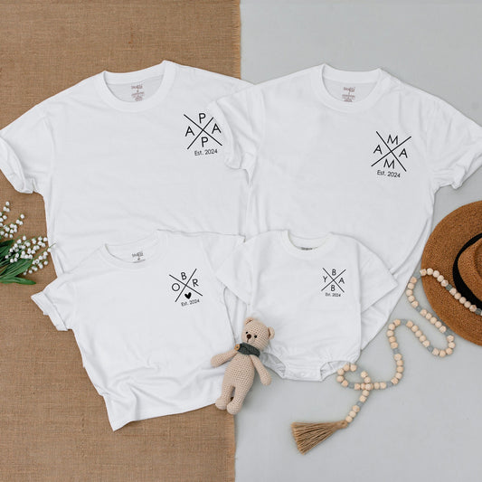 Dada Mama Mini Baby Family Matching T-Shirts & Bodysuit Set Custom