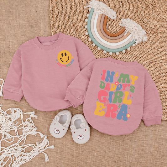 My Daddy's Girl Era Baby Romper Groovy Colorful Design Smiley Face Bodysuit Playful Gift for Infant Girls Retro Bright Summer Outfit