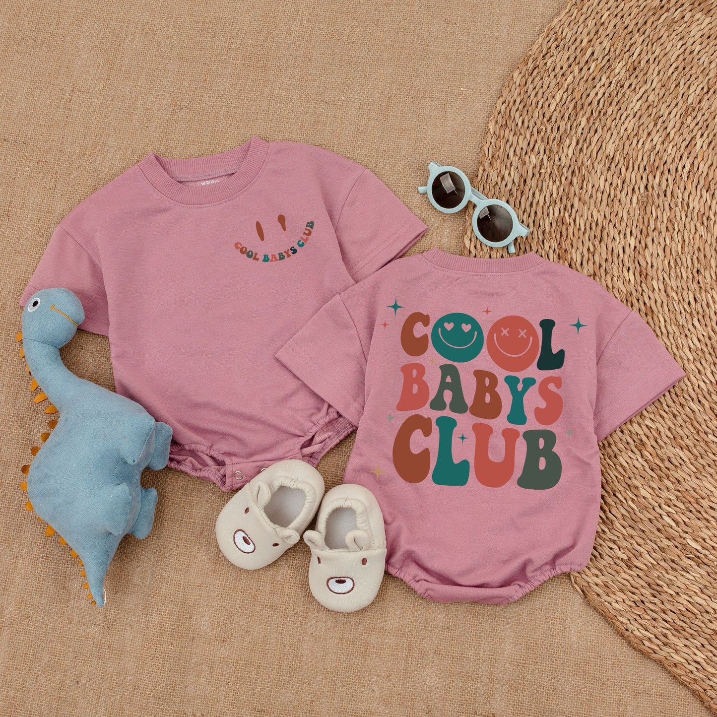 Cool Babys Club Bubble Romper: Retro Rainbow Lettering Baby Outfit - Sweet Newborn Bodysuit, Fun Baby Shower Gift, Soft Cotton Coming Home Outfit 135