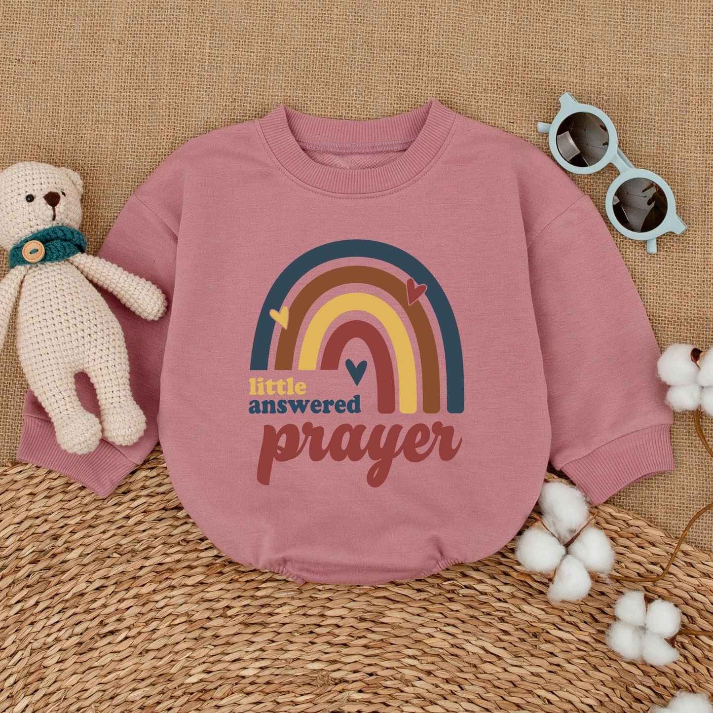 Little Answered Prayer Baby Romper Religious Miracle Newborn Bodysuit New Baby Shower Gift Pregnancy Announcement Coming Home Outfit