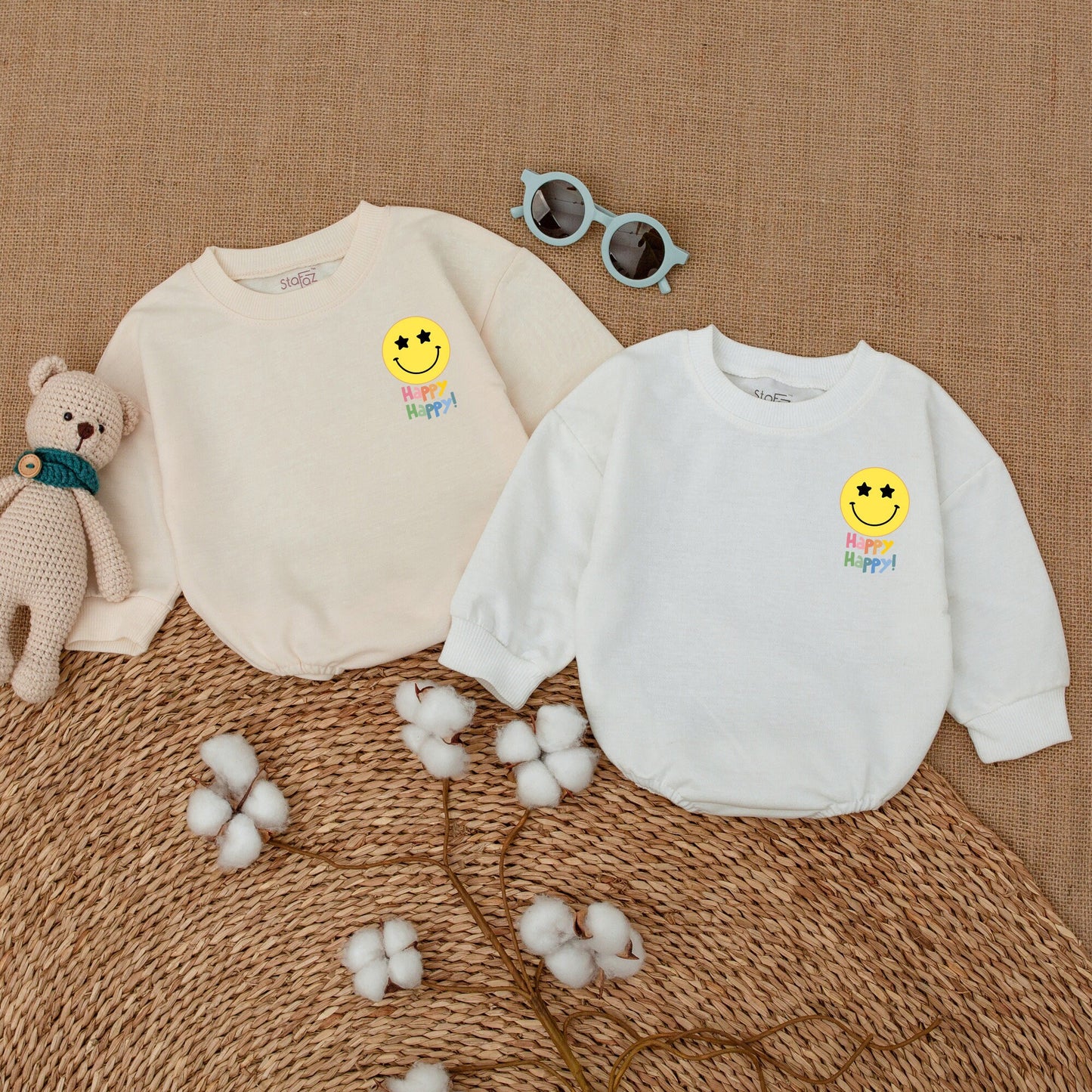 Smiley Face Baby Bodysuit Rainbow Happy Face Romper Minimalist Checkered Outfit Baby Shower Newborn Gift