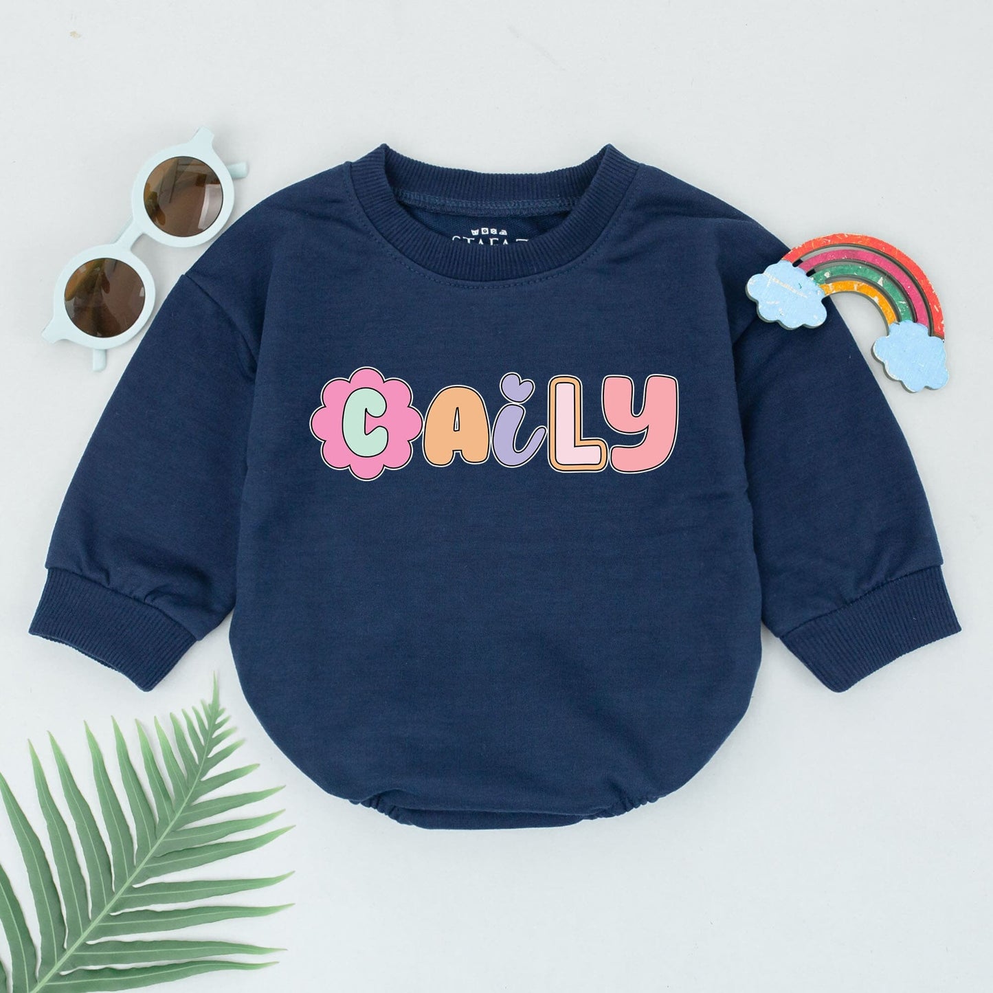 Personalized Name Baby Girl Bubble Romper - Spring, Birthday