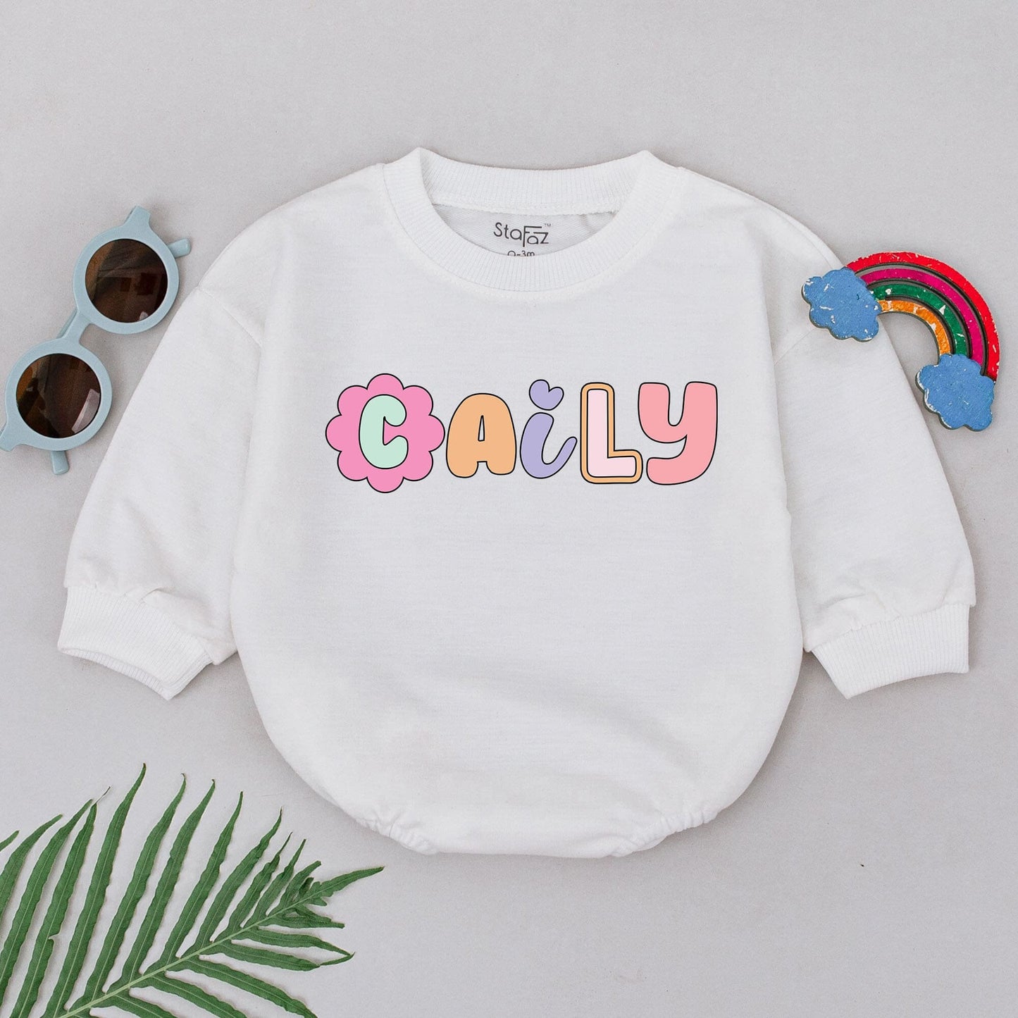 Personalized Name Baby Girl Bubble Romper - Spring, Birthday