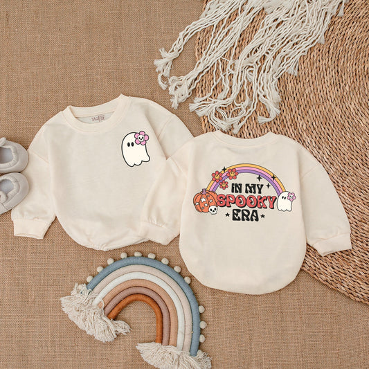 Halloween Baby Bodysuit - Retro Ghost Infant Romper - First Outfit