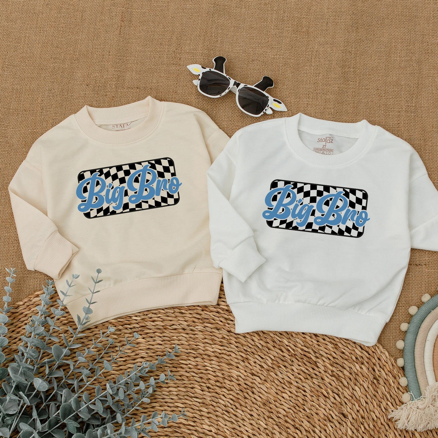 Big Brother Baby Romper Bodysuit Sweatshirt Matching Sibling Set Pregnancy Announcement Baby Shower Gift