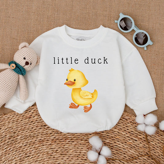 Cute Yellow Little Duck Baby Bubble Romper Newborn Bodysuit Adorable Duckling Outfit Soft Infant Shower Gift Playful Animal Clothing