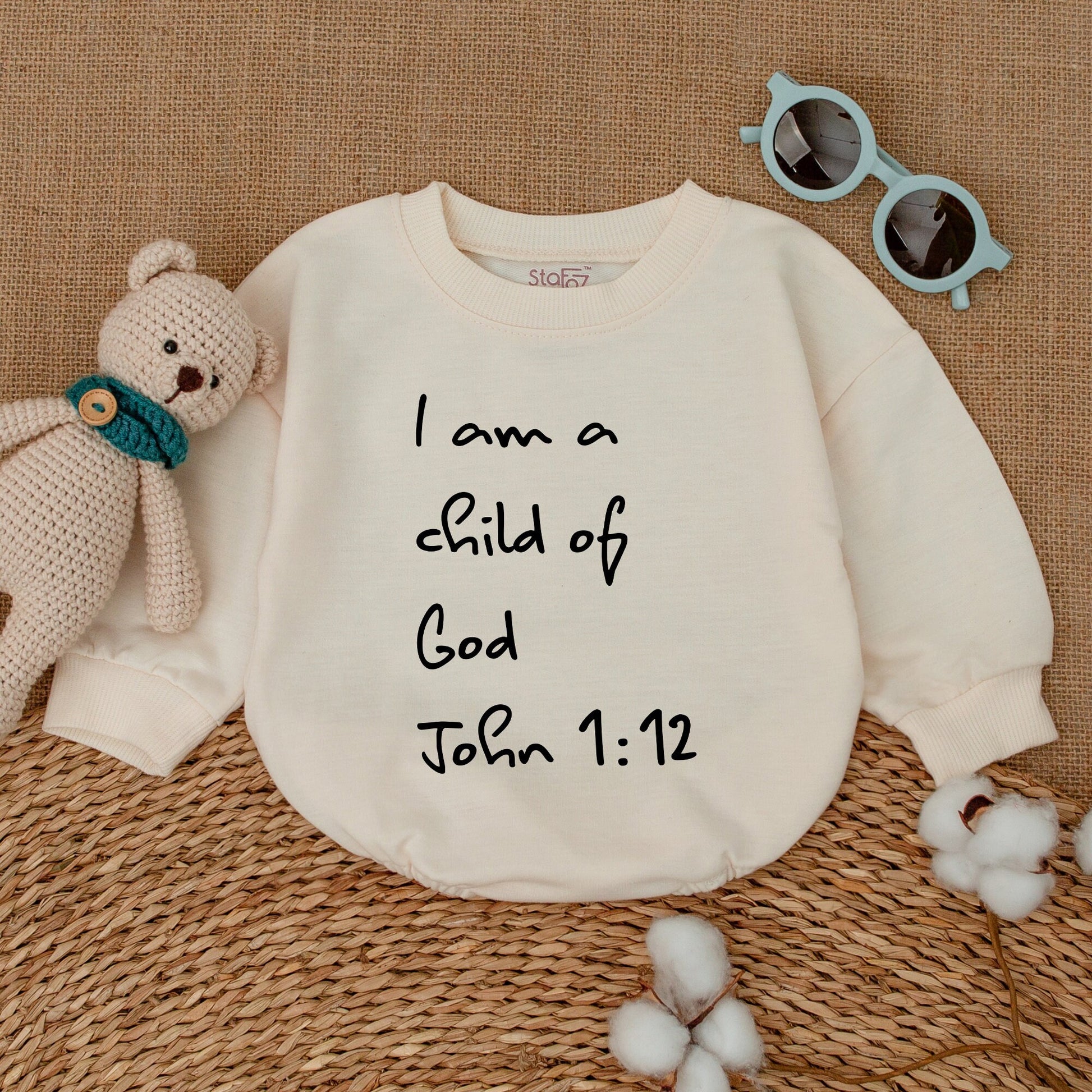 I Am A Child Of God Baby Romper John 1:12 Bible Verse Bodysuit Religious Newborn Keepsake Christian Outfit Baptism Shower Gift