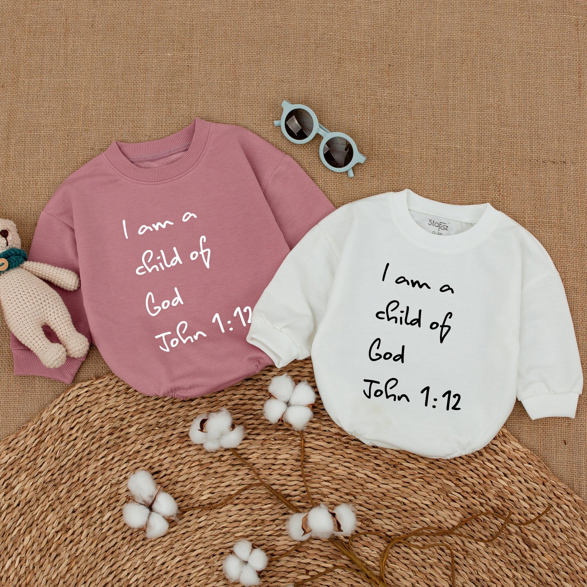 I Am A Child Of God Baby Romper John 1:12 Bible Verse Bodysuit Religious Newborn Keepsake Christian Outfit Baptism Shower Gift