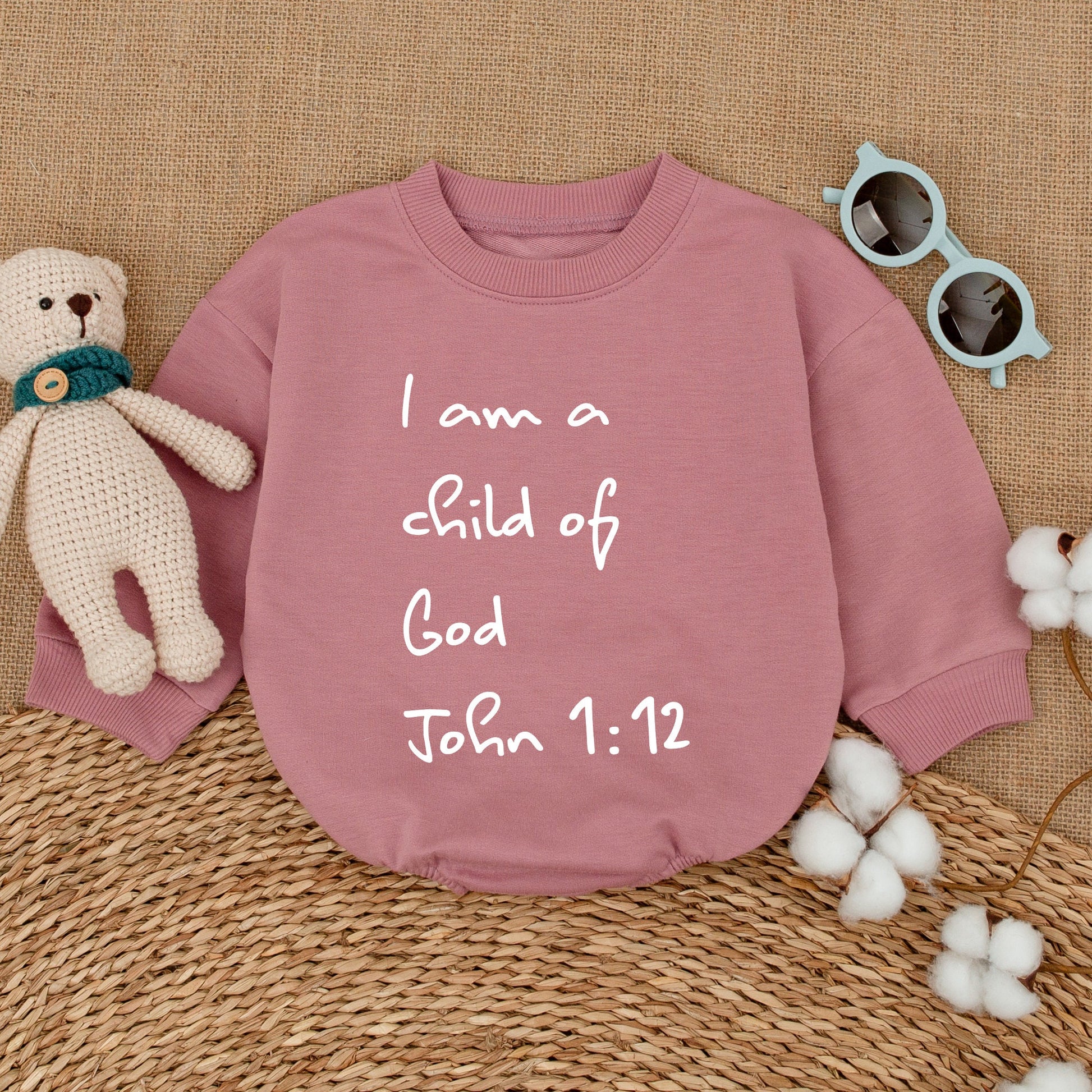 I Am A Child Of God Baby Romper John 1:12 Bible Verse Bodysuit Religious Newborn Keepsake Christian Outfit Baptism Shower Gift