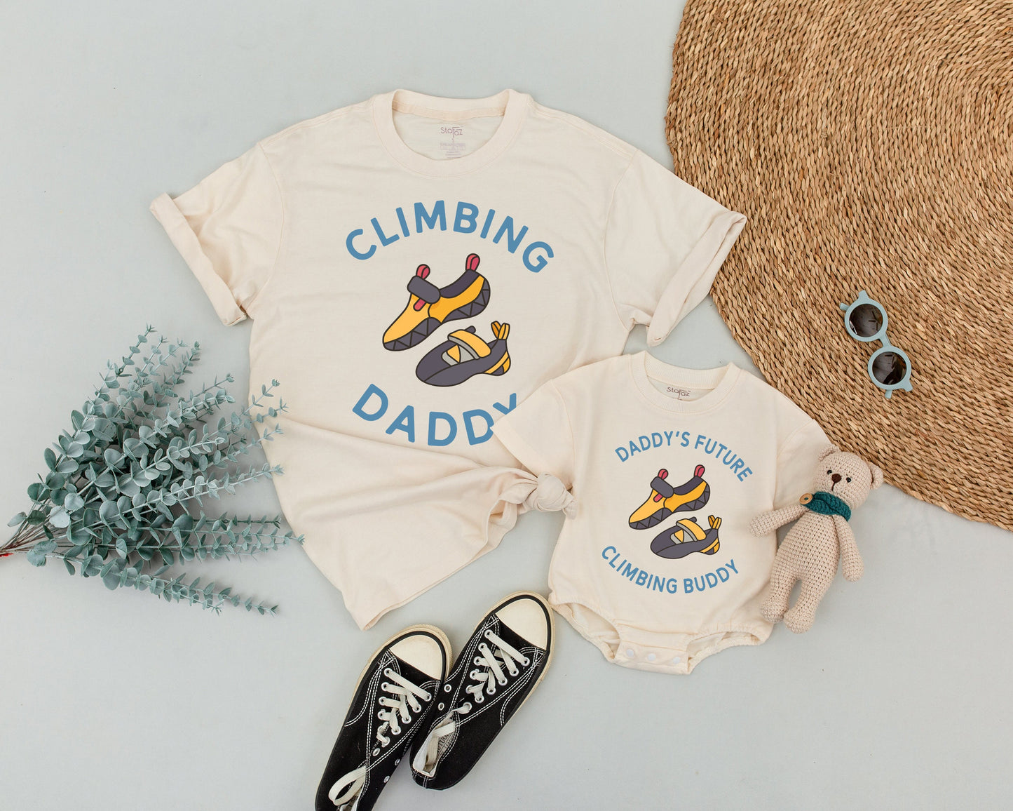 Rock Climbing Dad & Baby Matching Shirt Father's Day Gift Family Adventure Outfit